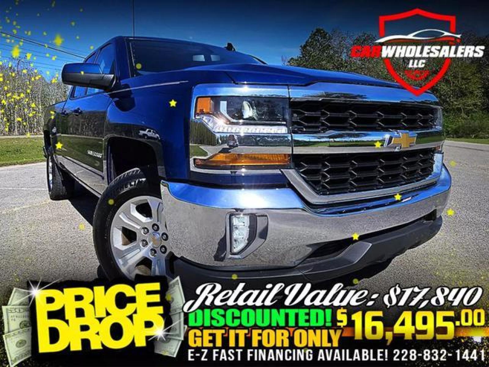 2019 Blue /Gray Chevrolet Silverado 1500 Limited Double Cab LT Pickup 4D 6 1/2 ft (2GCRCPEC7K1) with an 5.3L V8 OHV 16V engine, Automatic, 6-Spd HD w/Overdrive transmission, located at 18001 Kellogg Rd, Saucier, MS, 39574, (228) 832-1441, 139.421463, -76.641457 - Photo #0